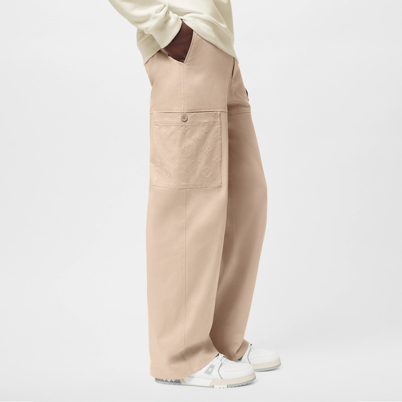 Flocked Cotton Workwear Pants 2