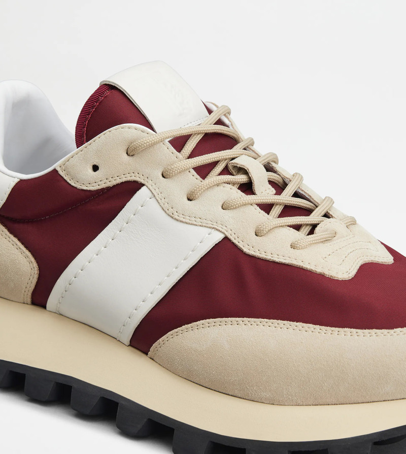 SNEAKERS TOD'S 1T IN SUEDE AND FABRIC - BEIGE, BURGUNDY, WHITE 5