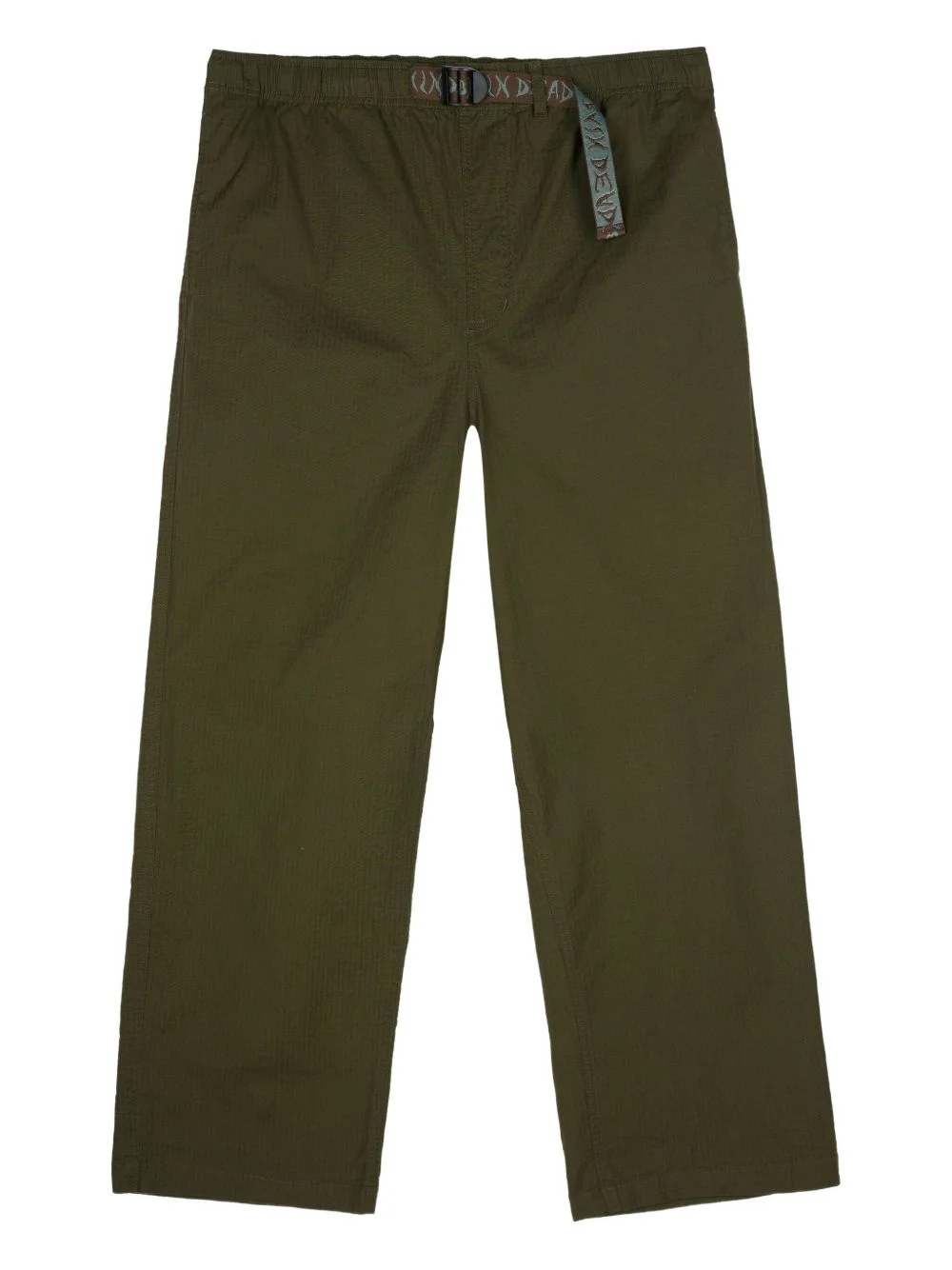 elasticated-waistband buckle trousers - 1