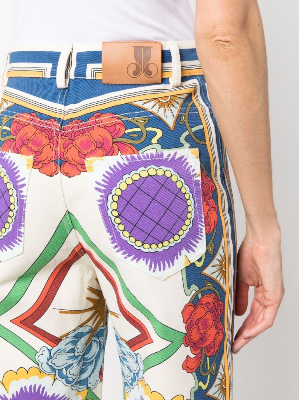 Liberty-print flared jeans - 5