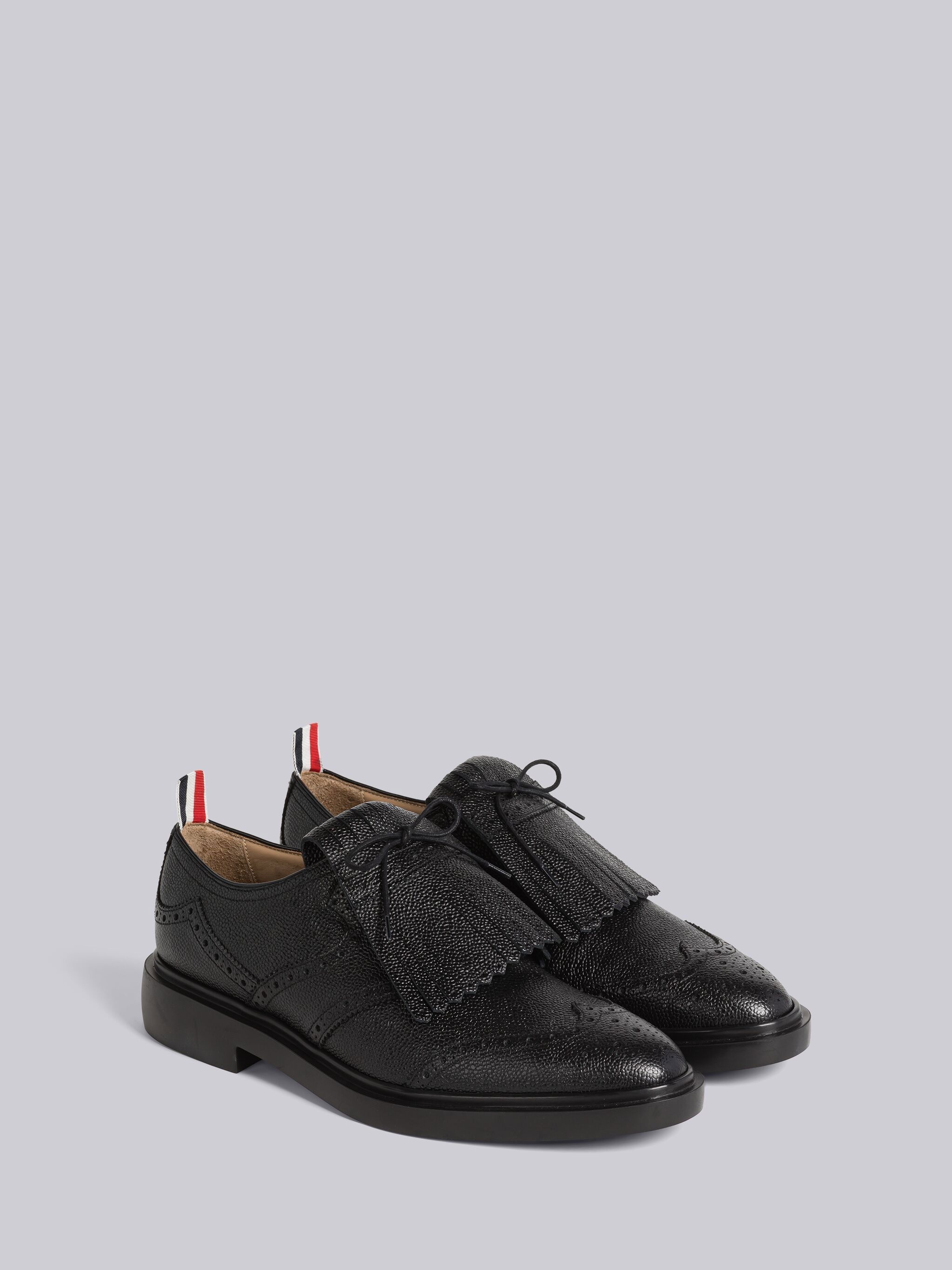 PEBBLE GRAIN LEATHER KILT WINGTIP BROGUE - 3