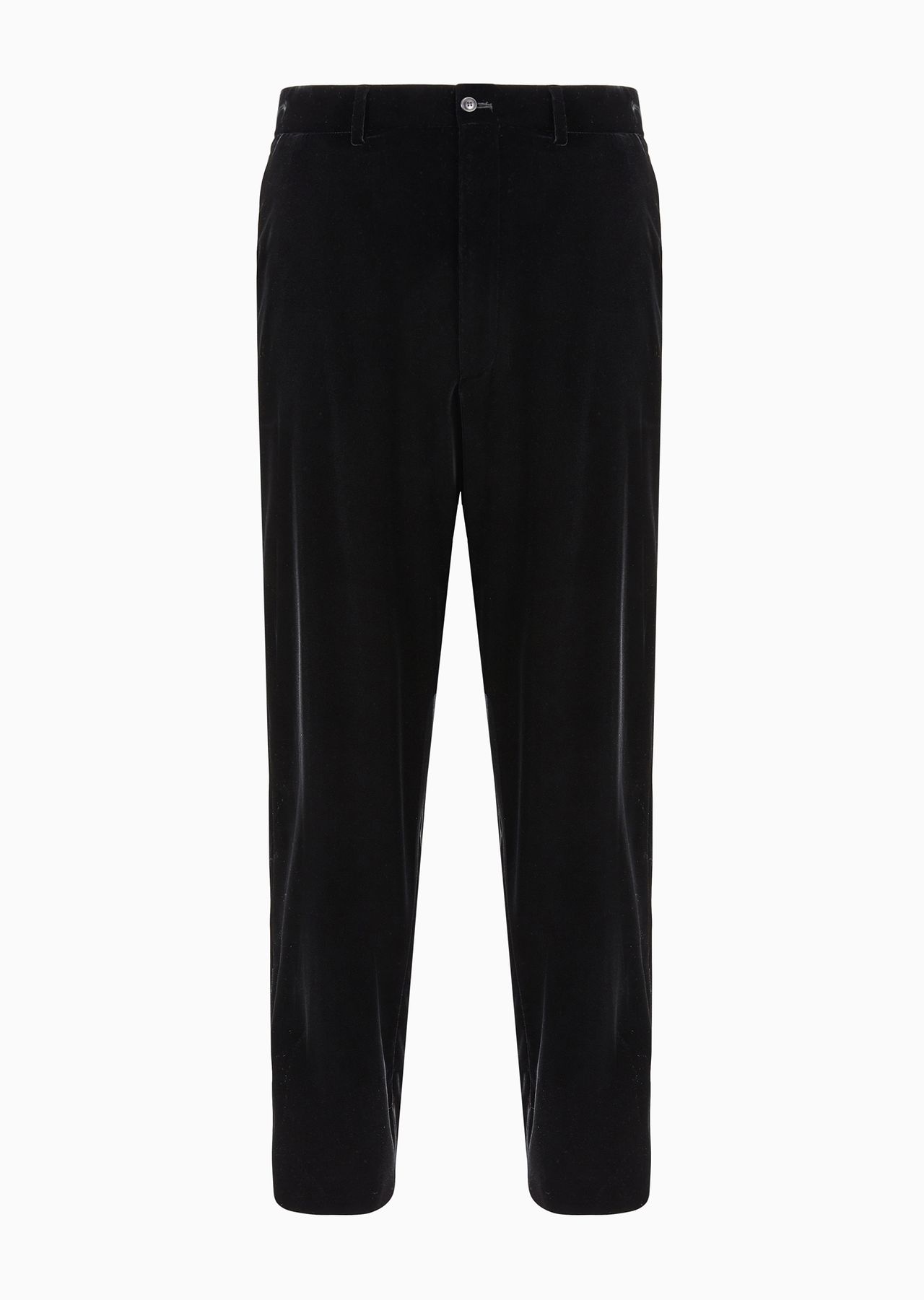 Velvet, flat-front trousers - 1