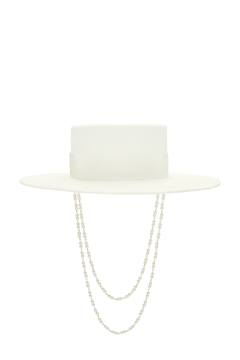 Double Chain Strap Boater Hat - 3