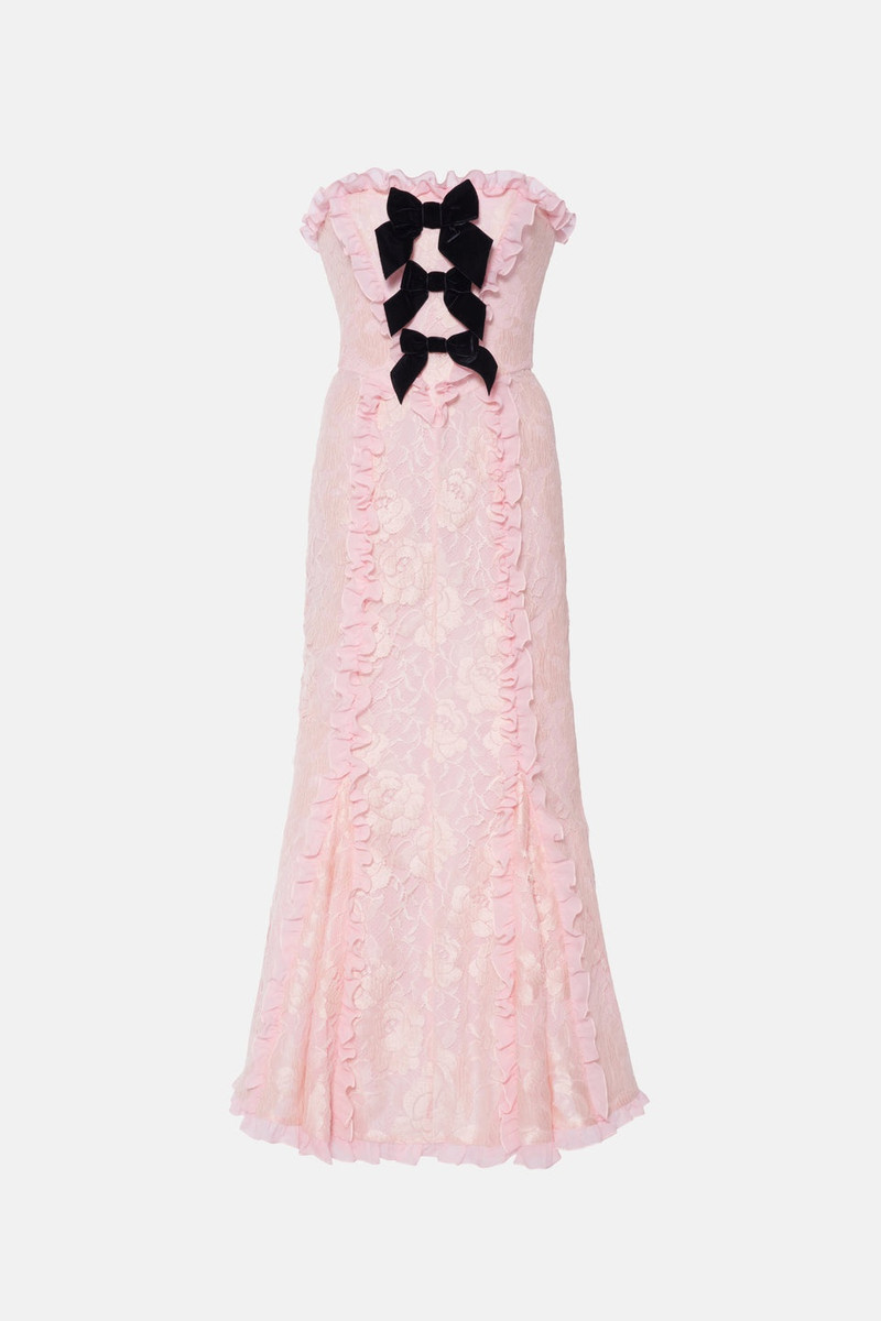 LACE BUSTIER DRESS WITH VELVET BOWS 1