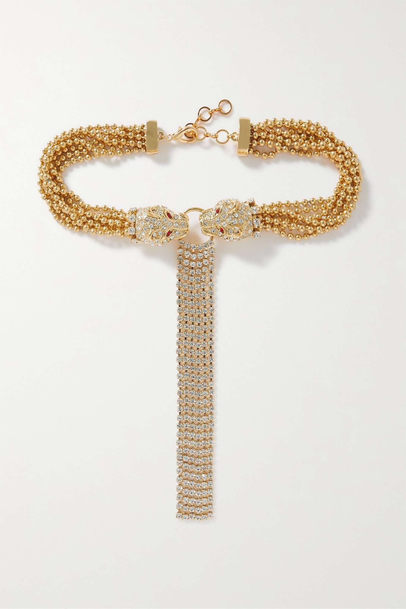 Gold-tone crystal choker - 1