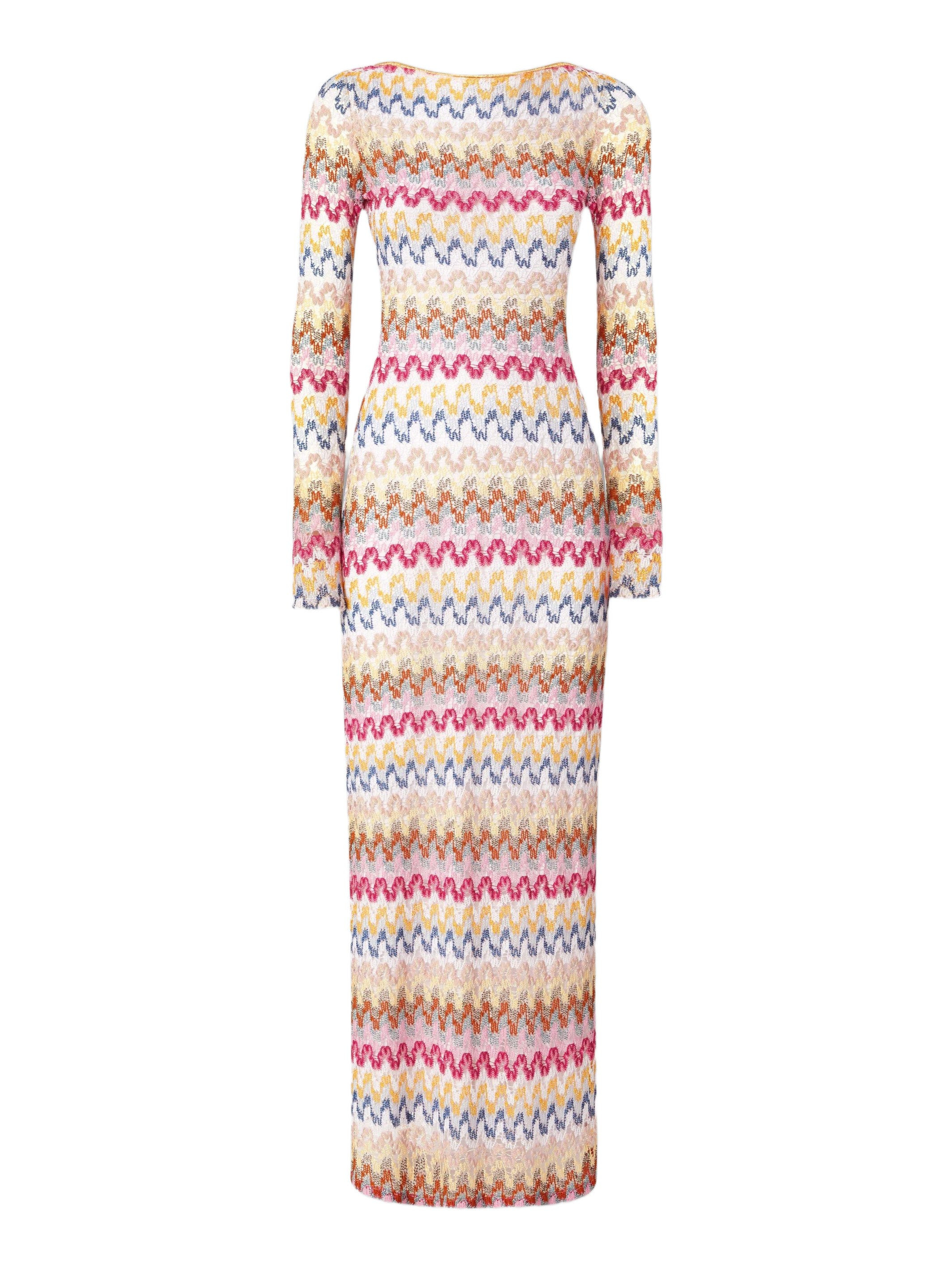 Missoni Long Dress In Lamé Viscose Lace With Open Back in Pink Multi at Nordstrom - 2