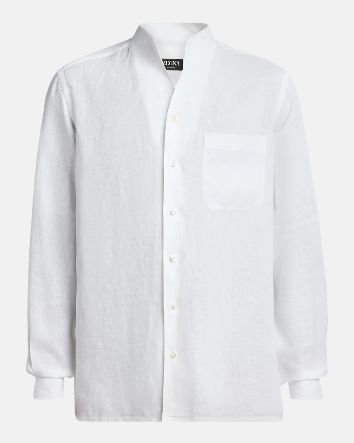 Men's Oasi Linen Stand-Collar Button-Down Shirt - 1