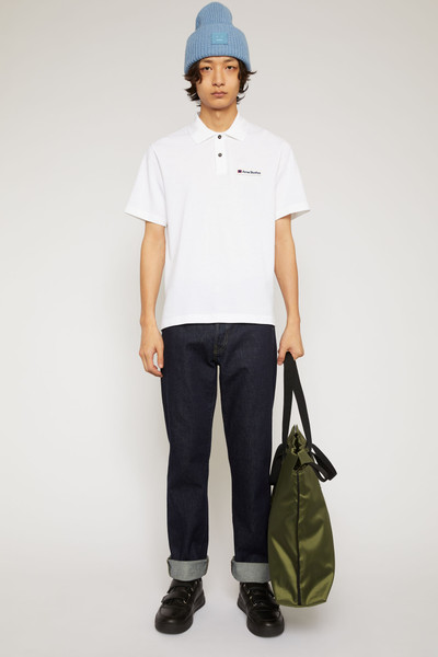 Acne Studios Face patch polo shirt optic white outlook