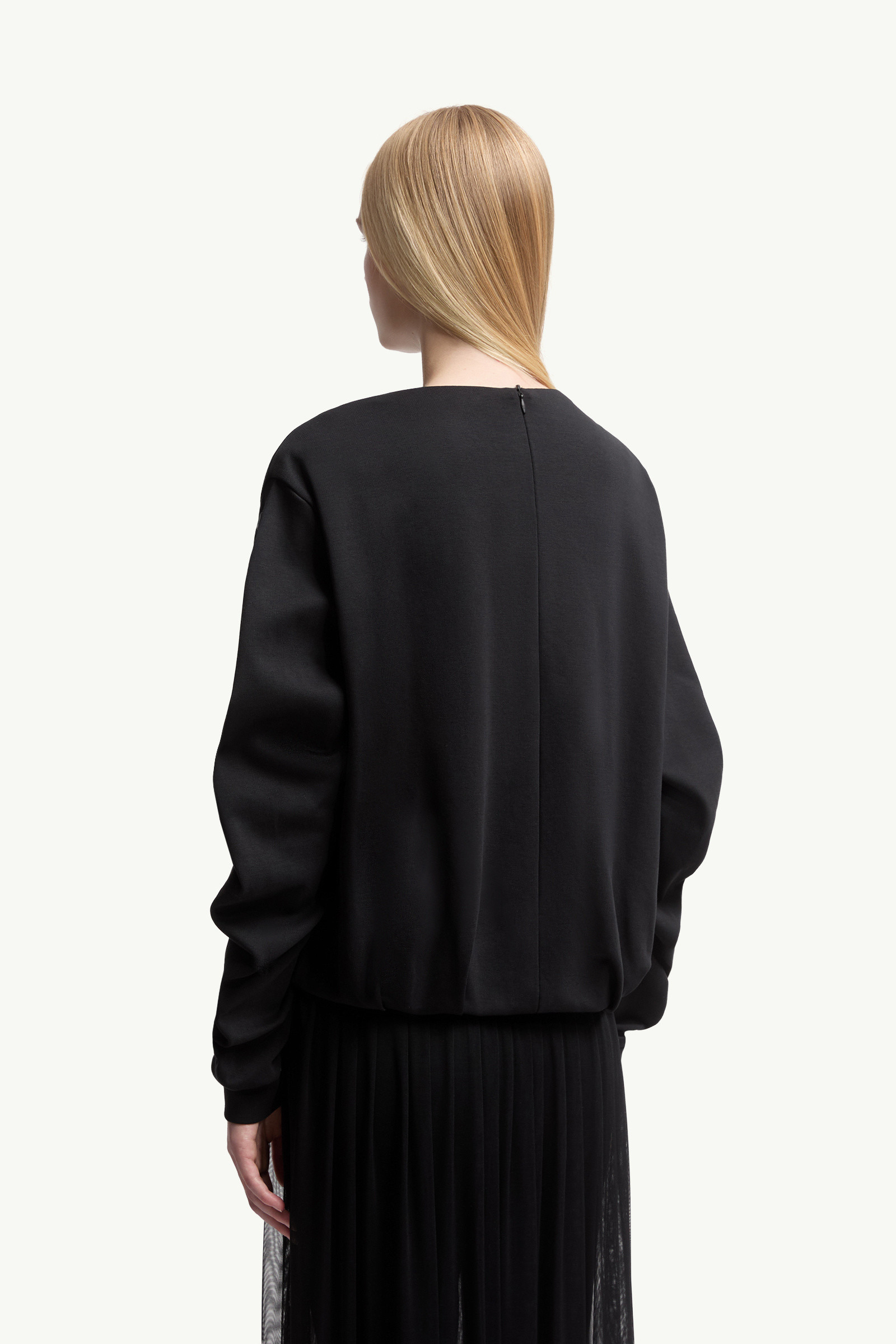 Cotton Pleated Sweatshirt - 5