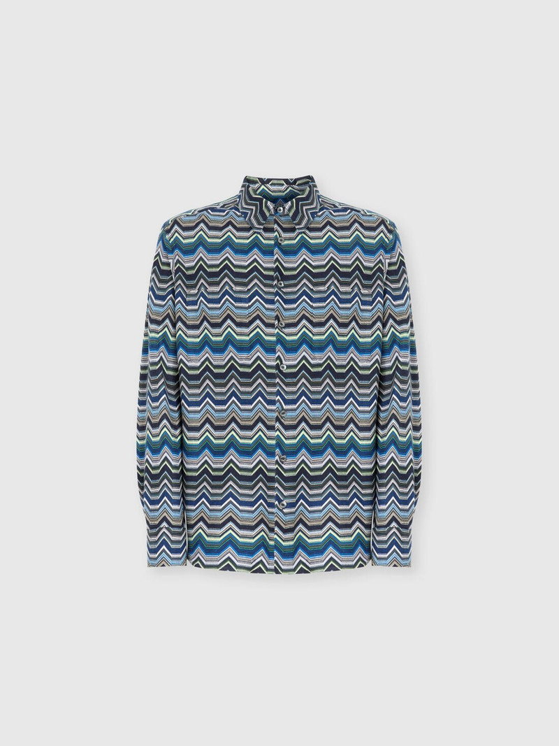 Long Sleeve Shirt with Geometric Zigzag 1