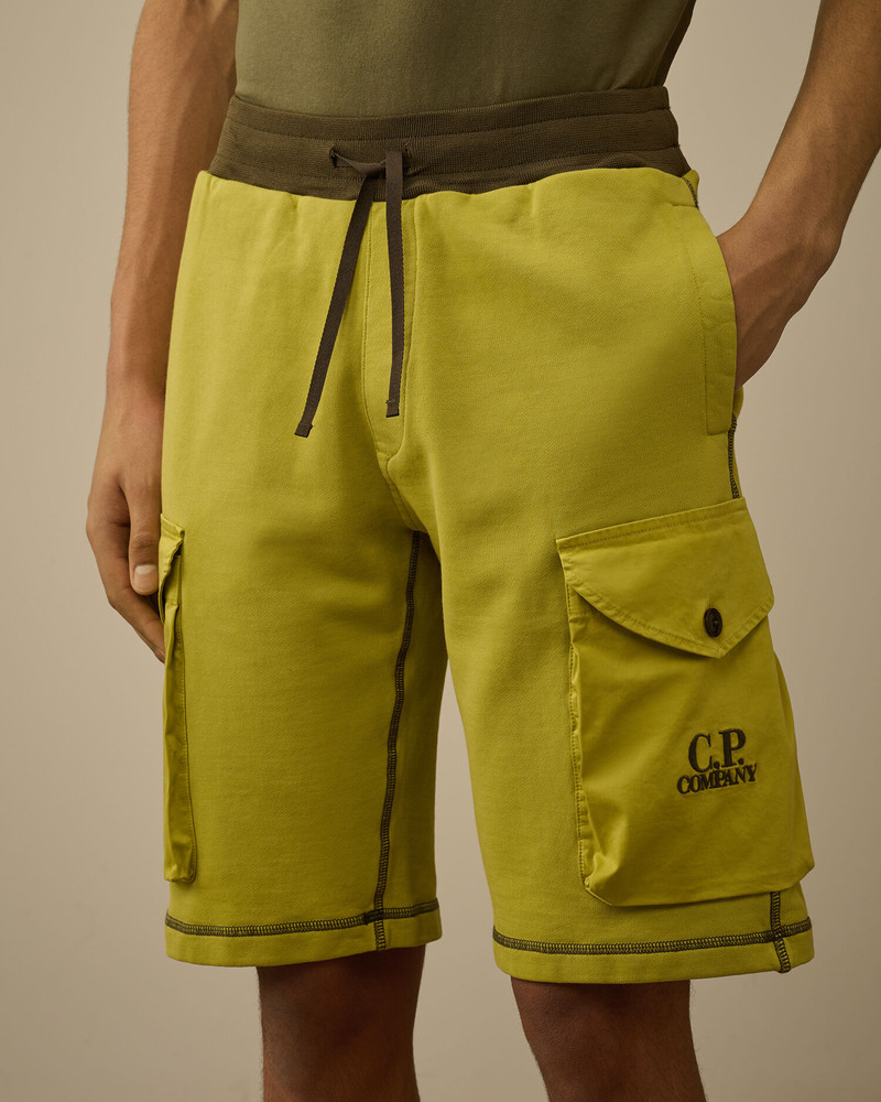 Diagonal Fleece Mixed Cargo Shorts 5