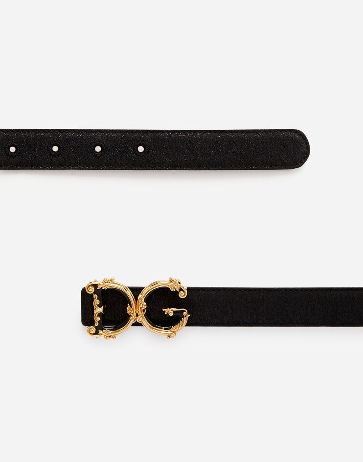 Lamé belt with D&G baroque logo - 2