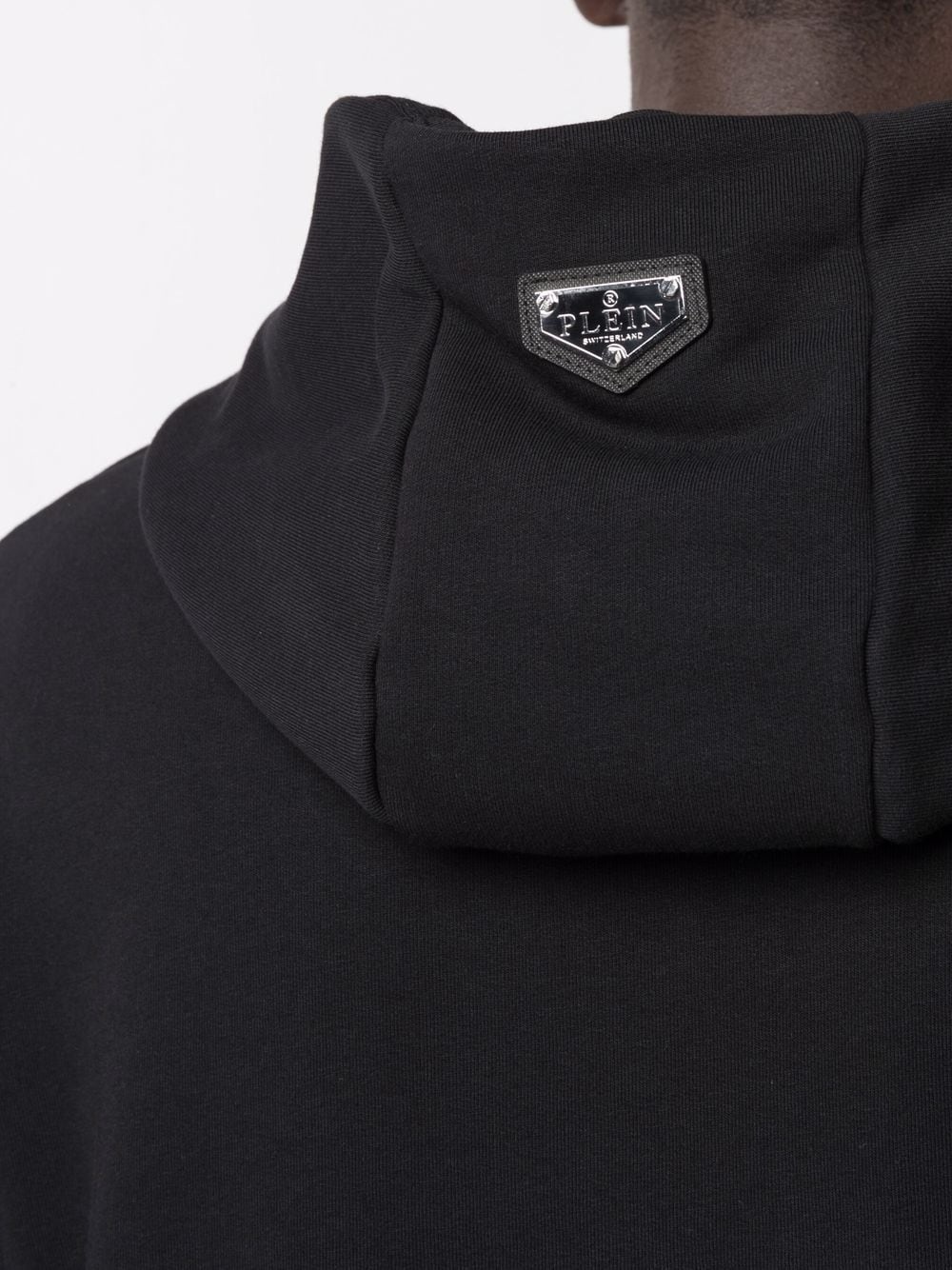 crystal-embellished skull hoodie - 5