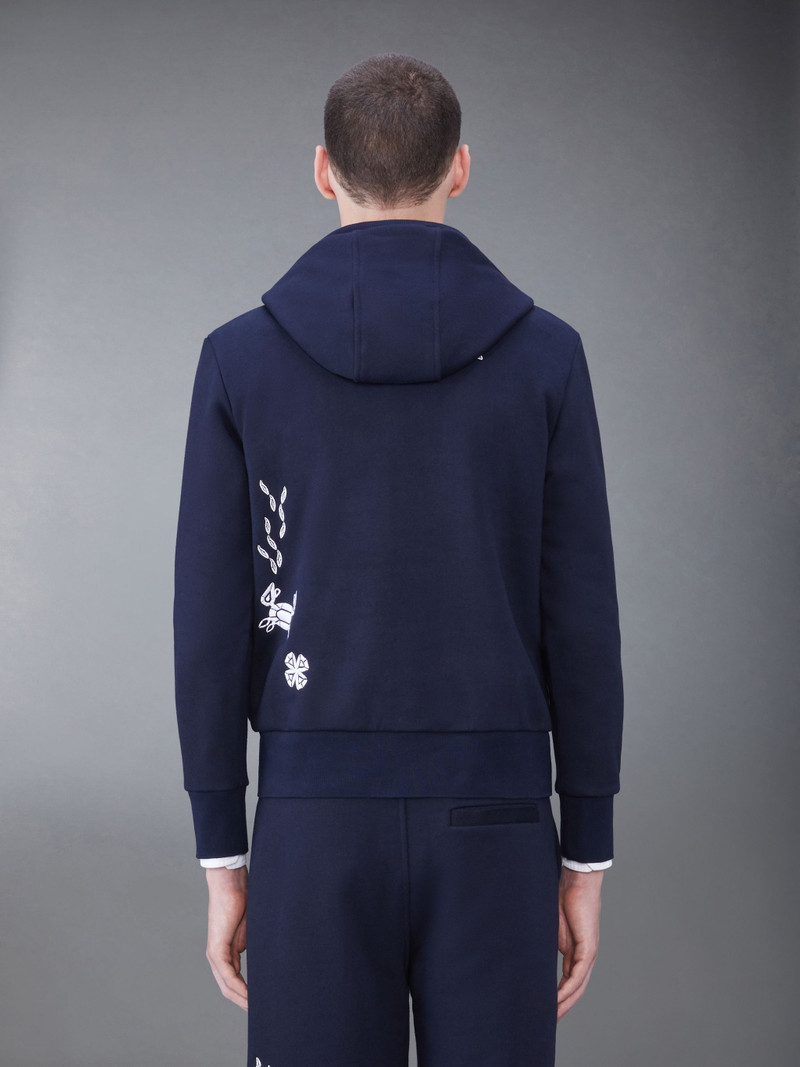 Thom Browne Nautical embroidery cotton hoodie outlook
