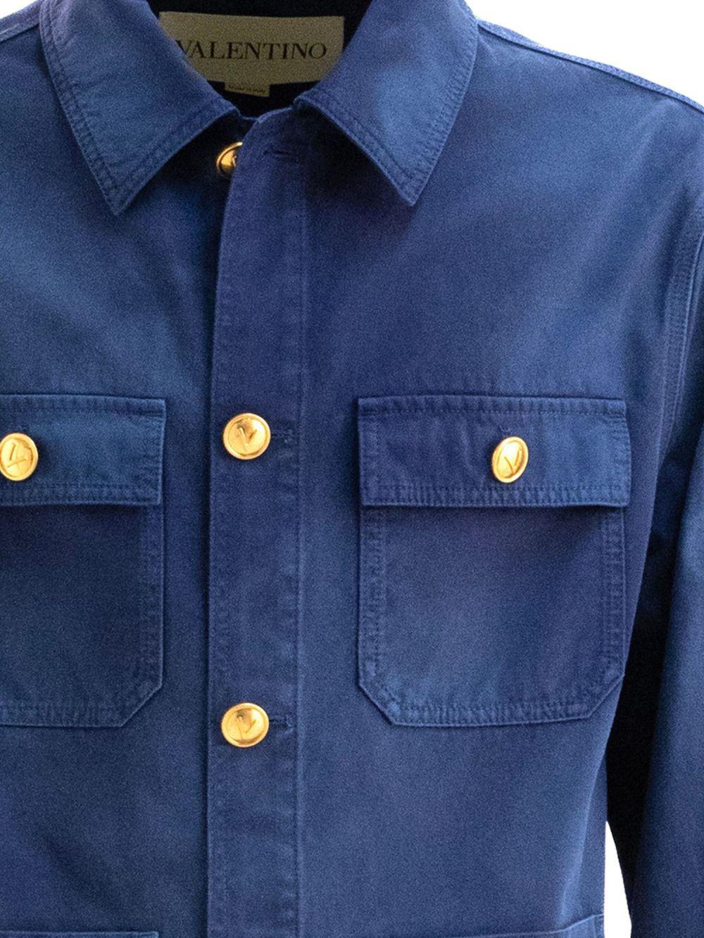gold-button flap-pocket jacket - 2