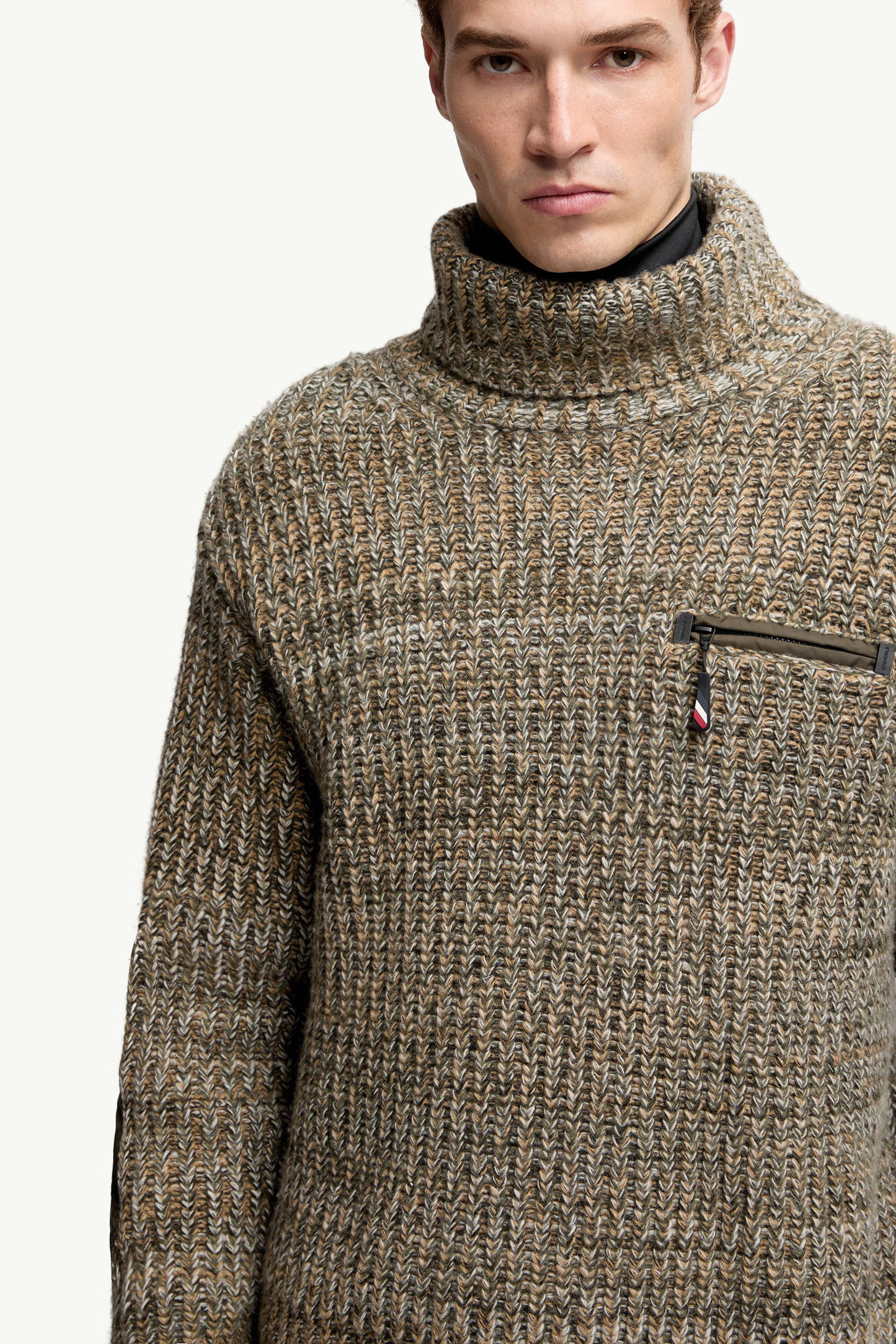 Wool Turtleneck Sweater with Pocket - 7