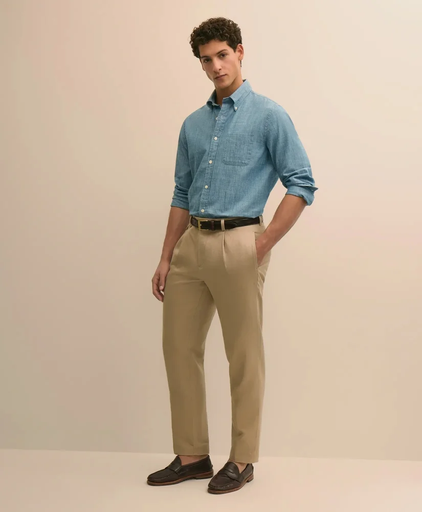 The Pleated Linen-Cotton Pants - 1