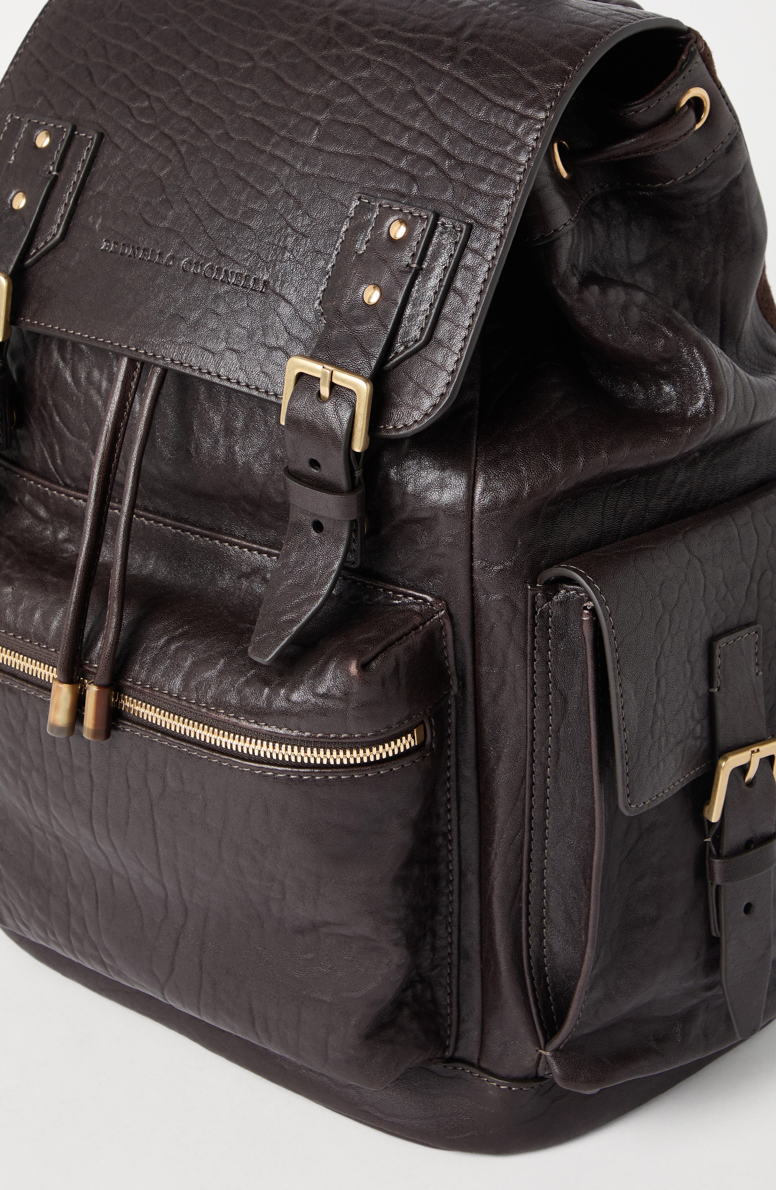 Brunello Cucinelli Leather city backpack in Brown at Nordstrom - 4