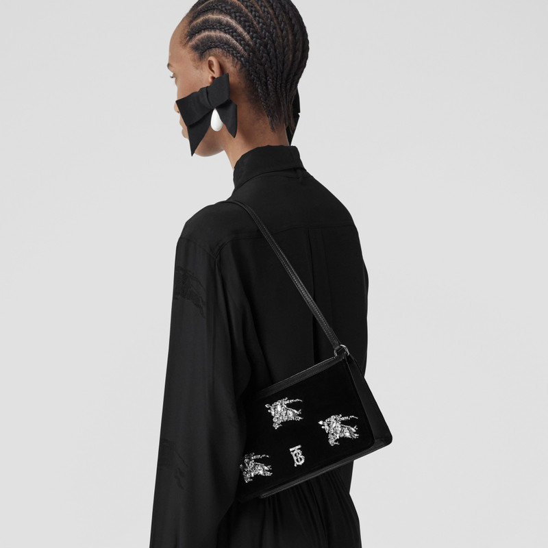 Crystal EKD Velvet Mini TB Shoulder Pouch 3