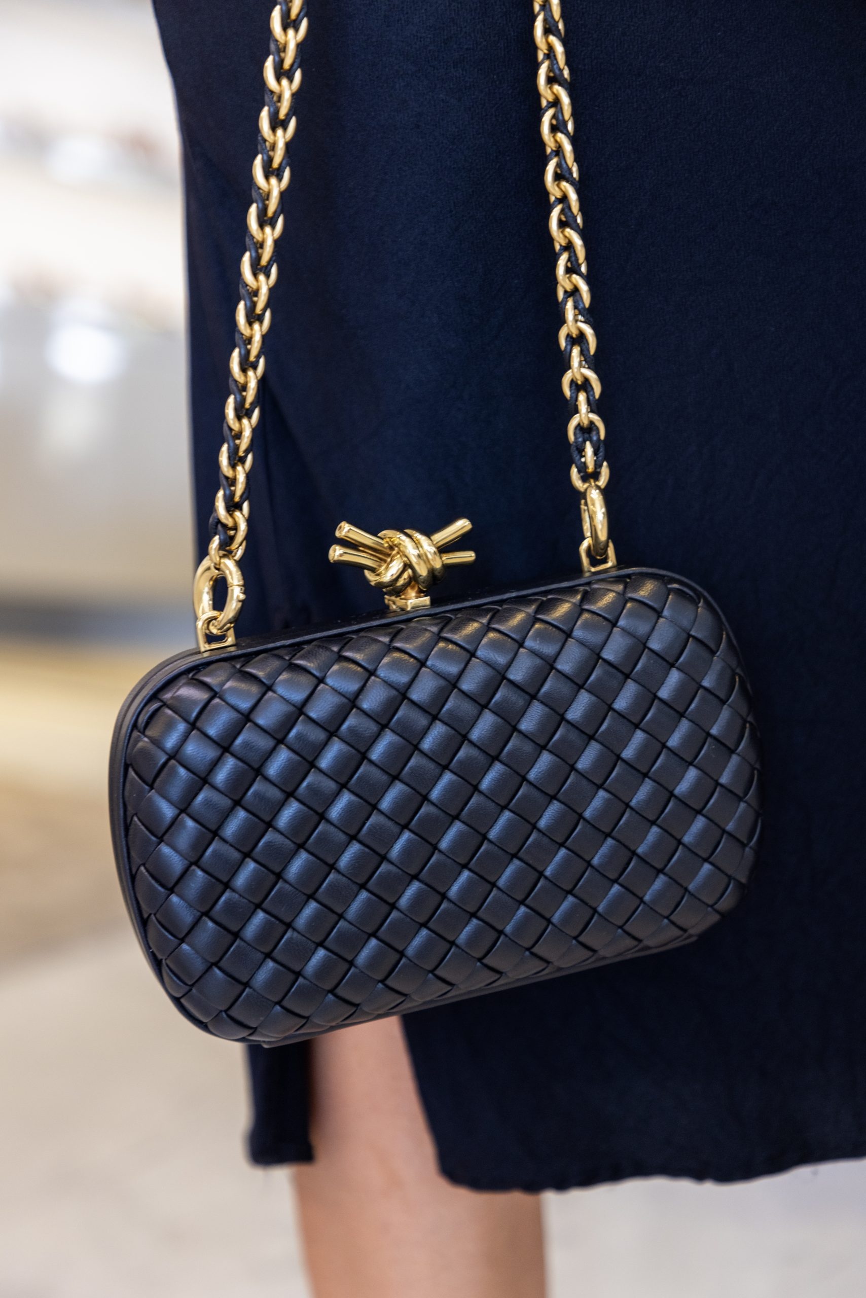 Bottega Veneta – Knot With Chain Black - 5