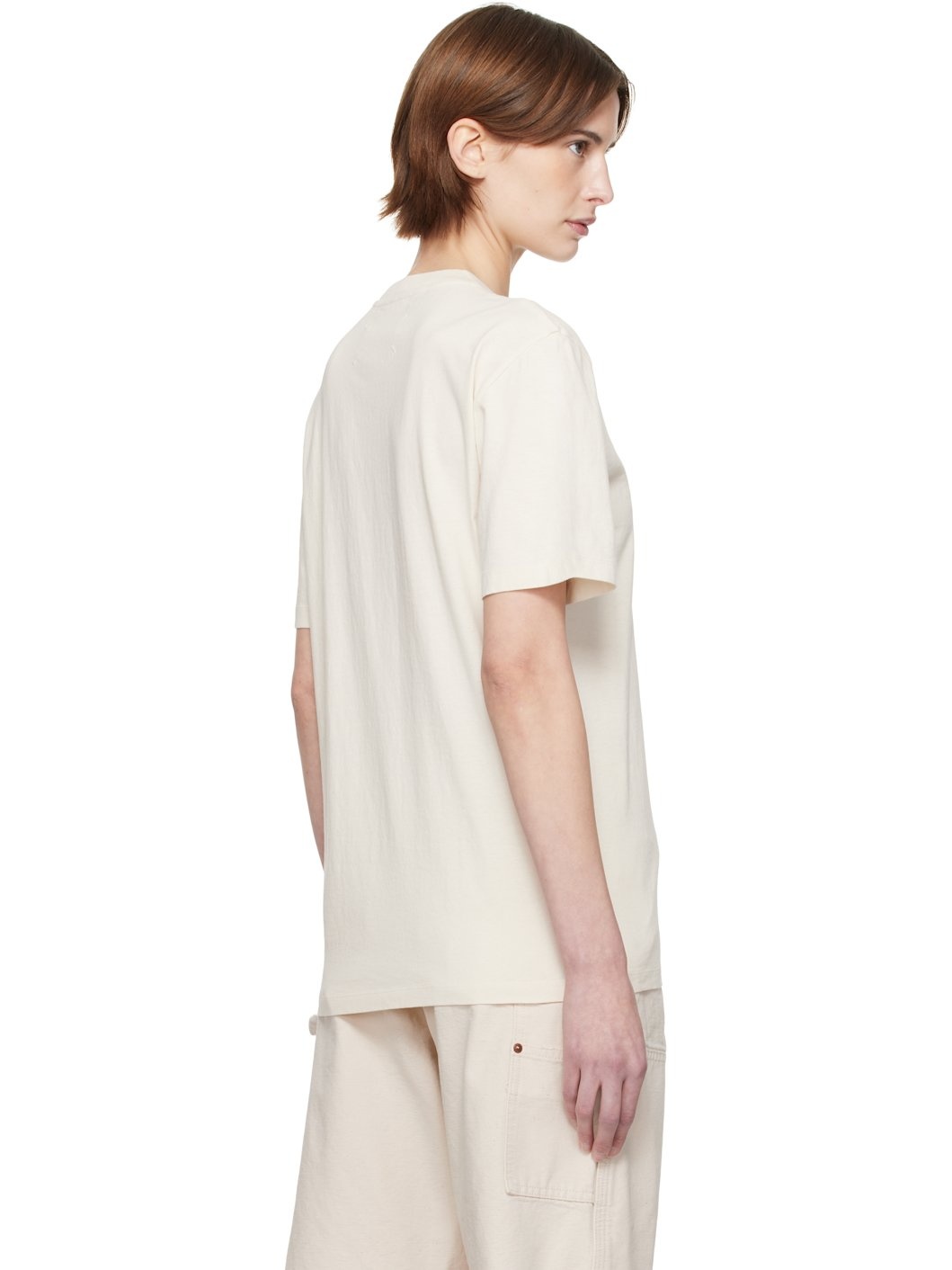 Three-Pack Beige Cotton T-shirts - 3