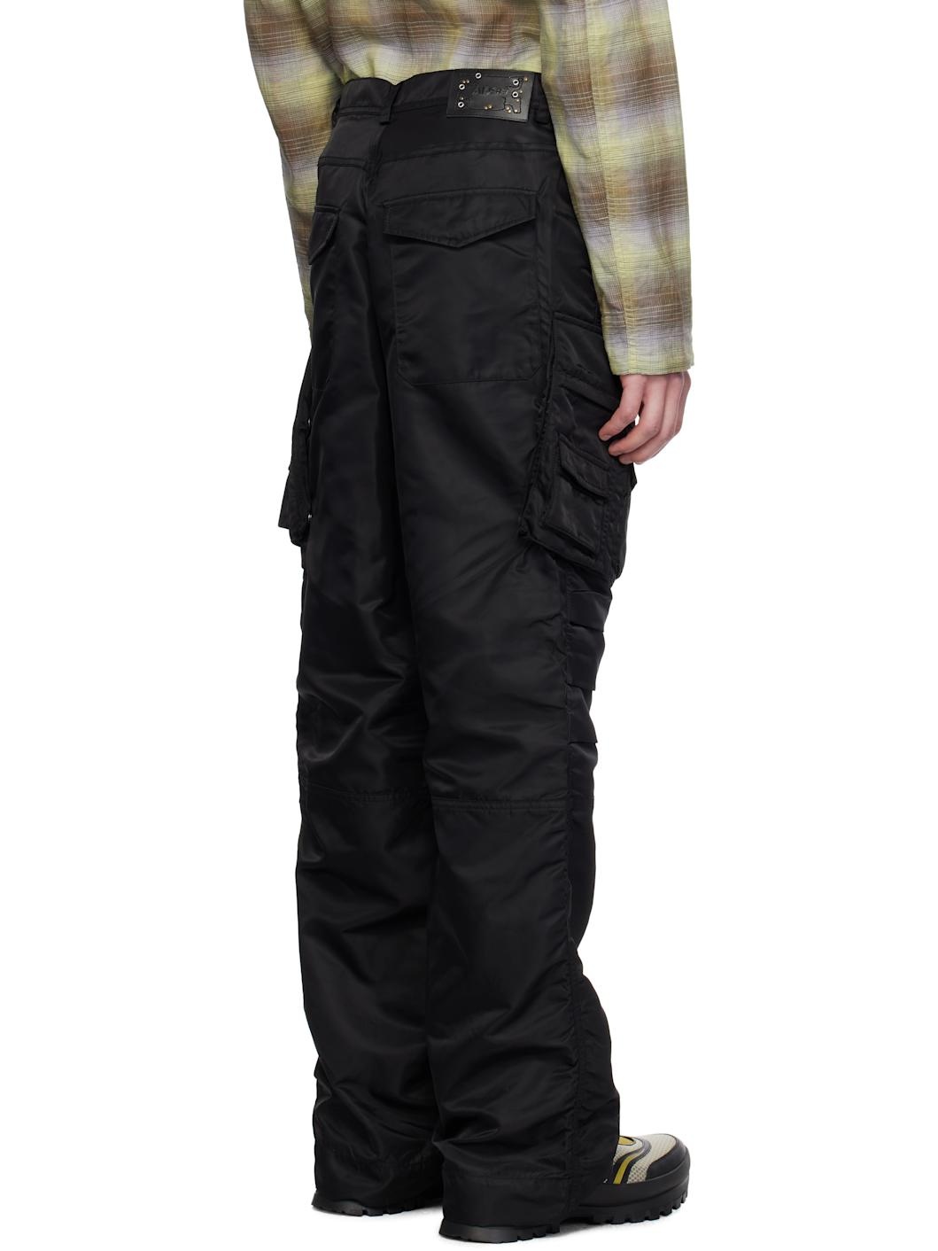 Black Pocket Cargo Pants - 3