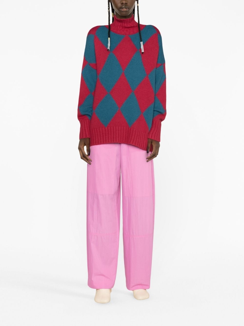 argyle intarsia-knit jumper - 3