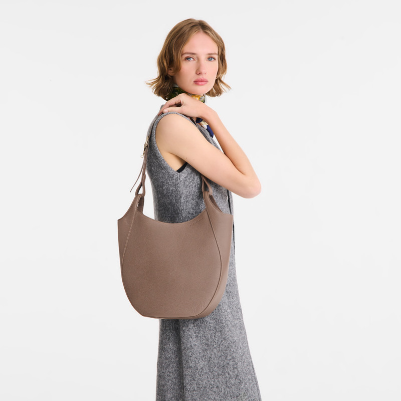 Longchamp Le Foulonné L Hobo bag Taupe - Leather outlook