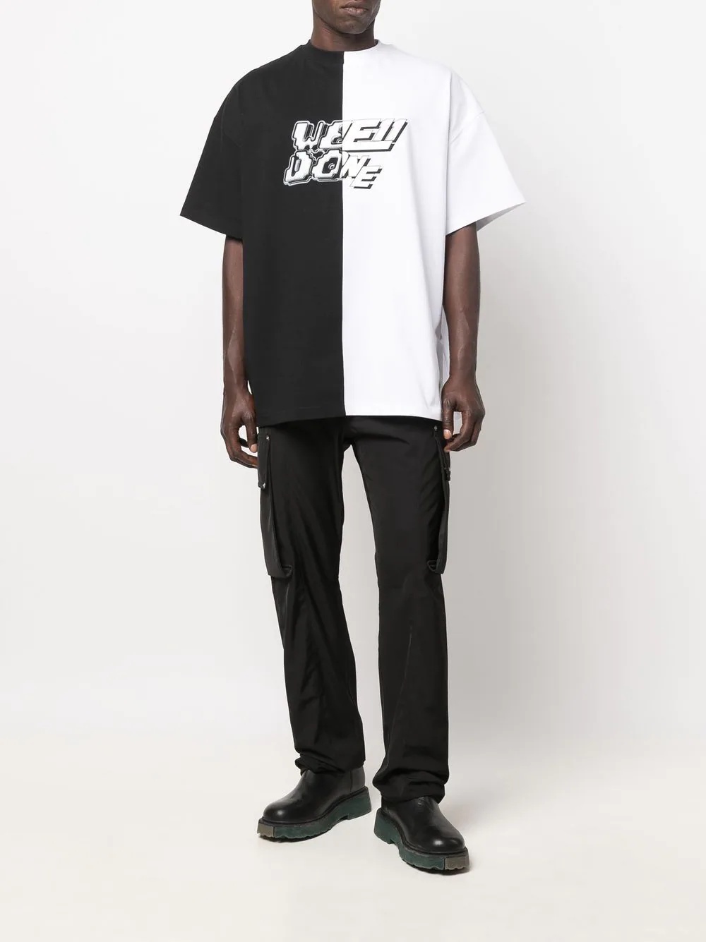 logo-print panelled T-Shirt - 2