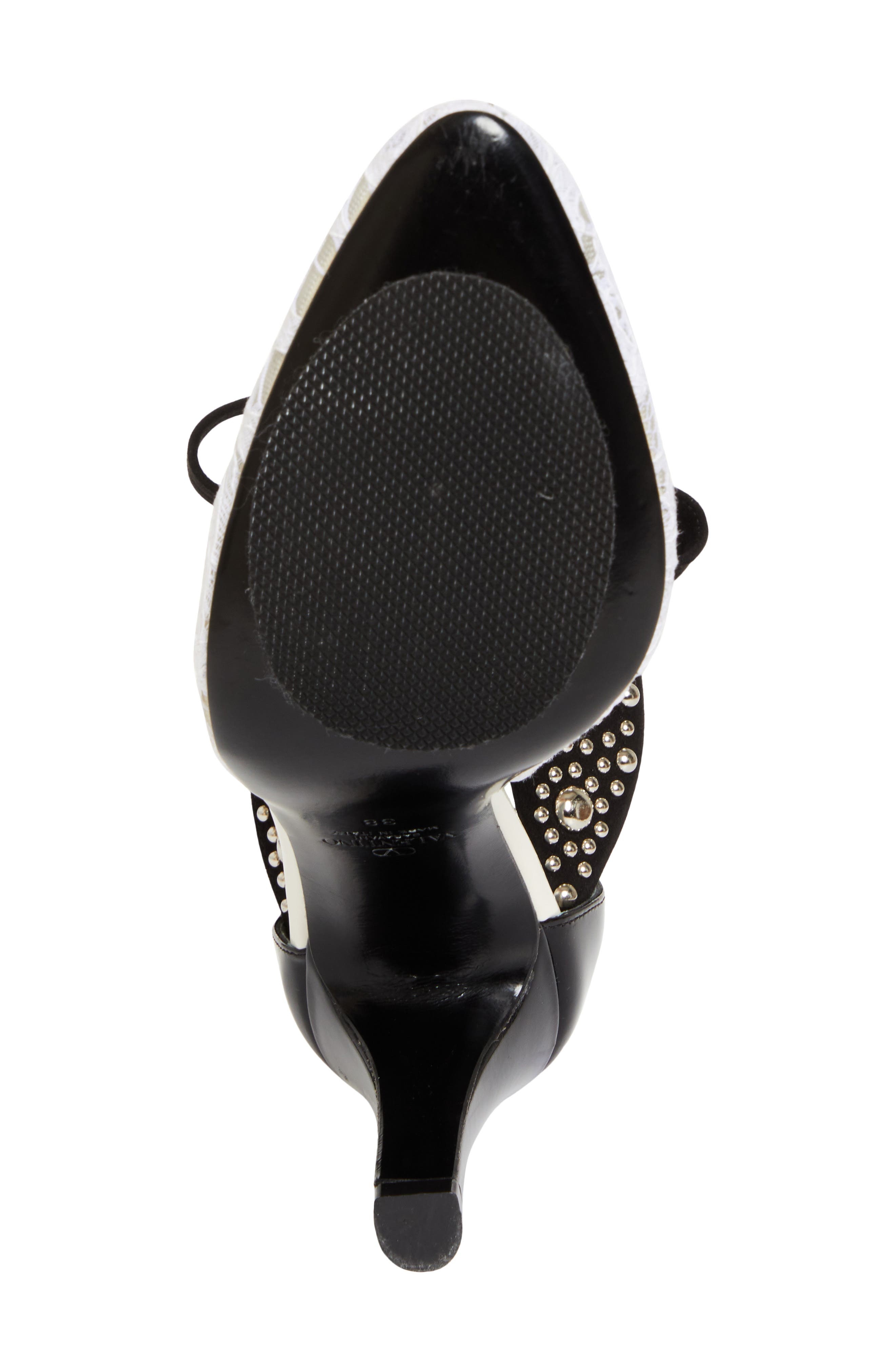 Valentino Garavani Tie Ankle Strap d'Orsay Pump in Ivory/Nero at Nordstrom - 7