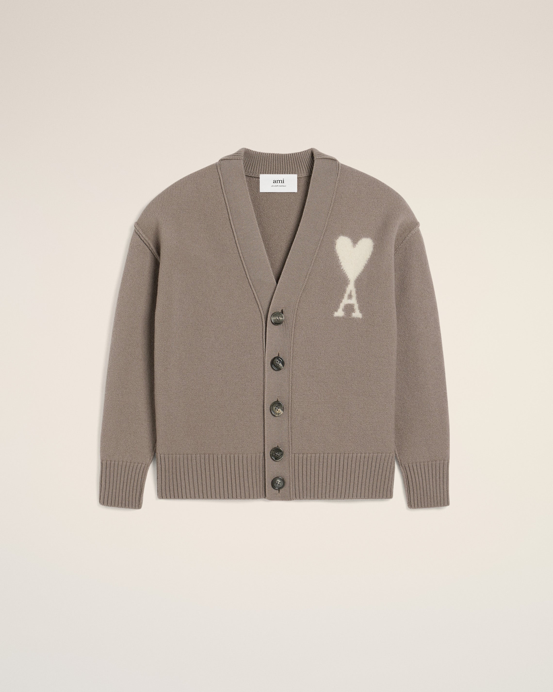 TAUPE WOOL AMI DE COEUR CARDIGAN - 1