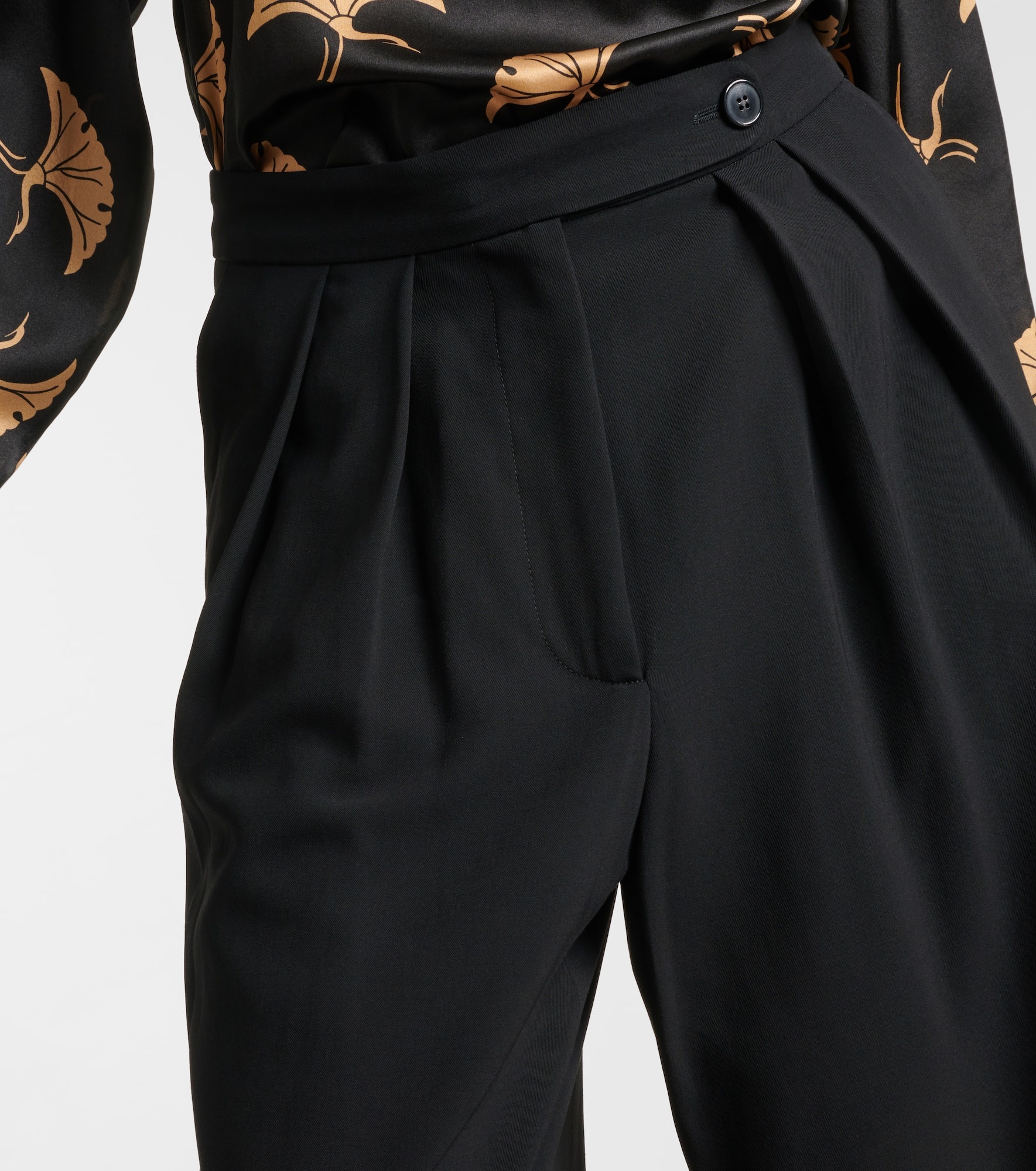 Pleated wool-blend pants - 4
