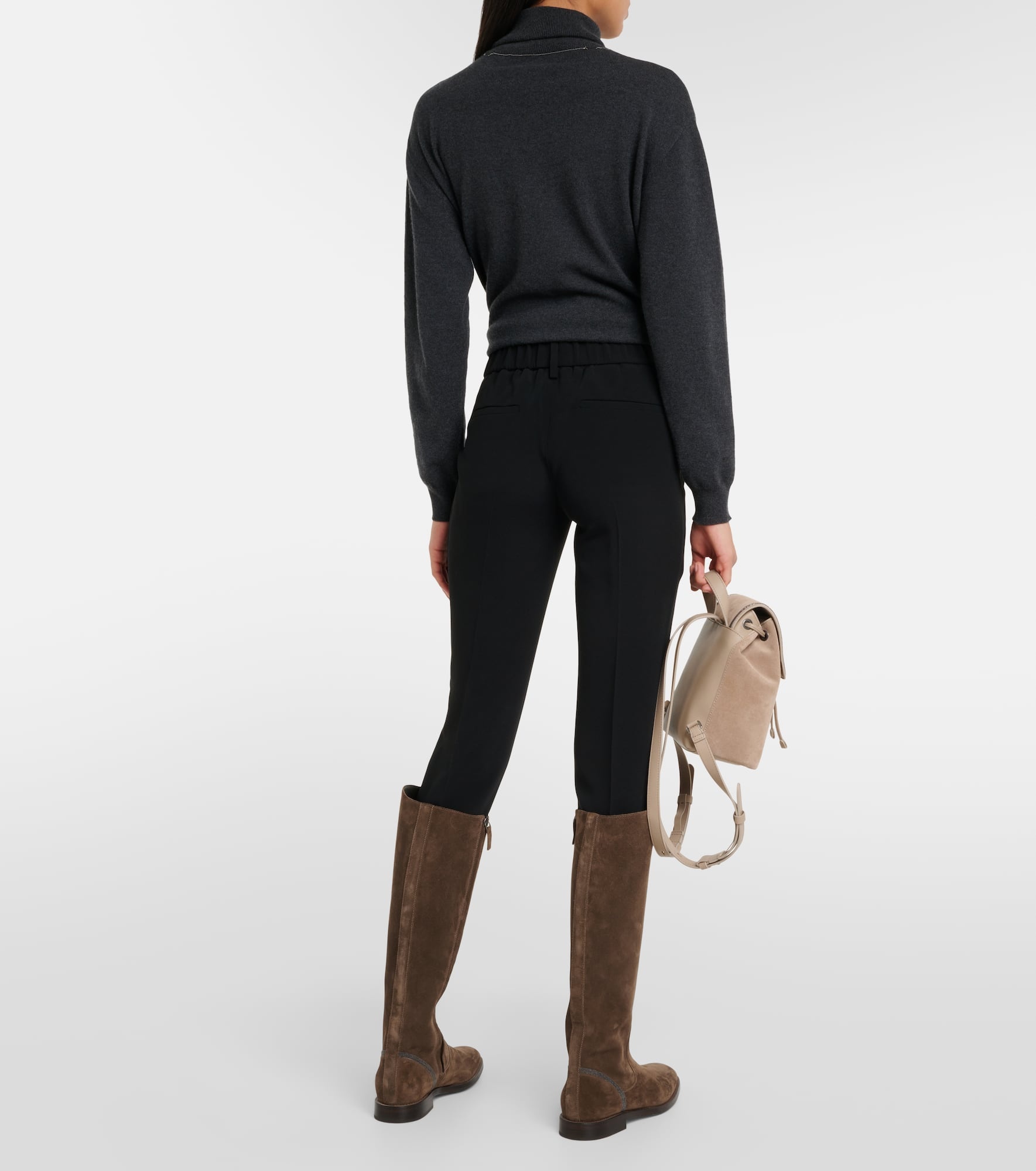 Silk-blend cropped pants - 3