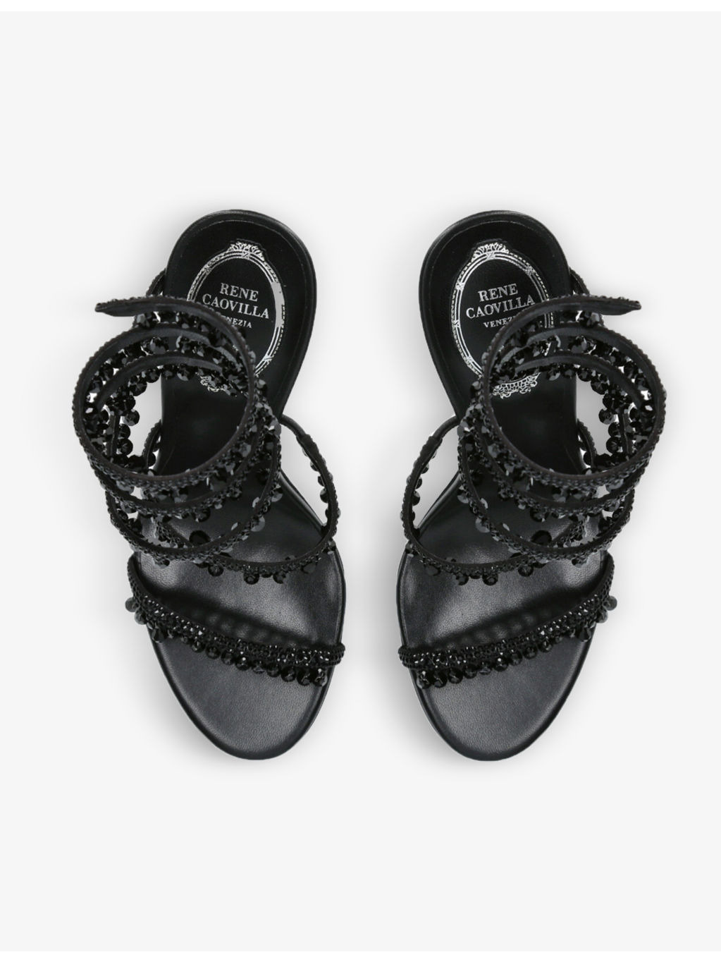 Chandelier 105 crystal-embellished leather heeled courts - 4