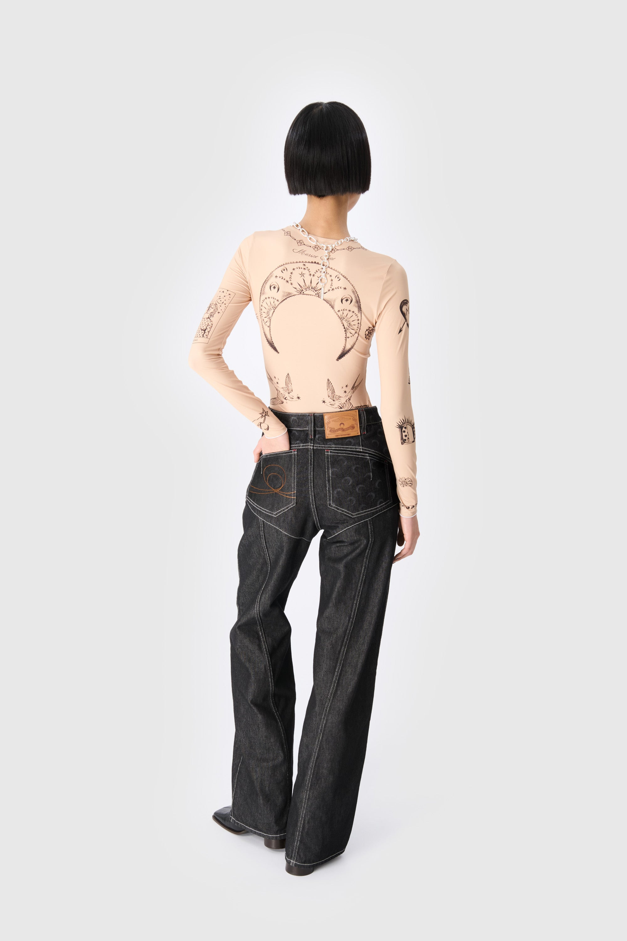 Moon Laser Denim Flare Jeans - 4