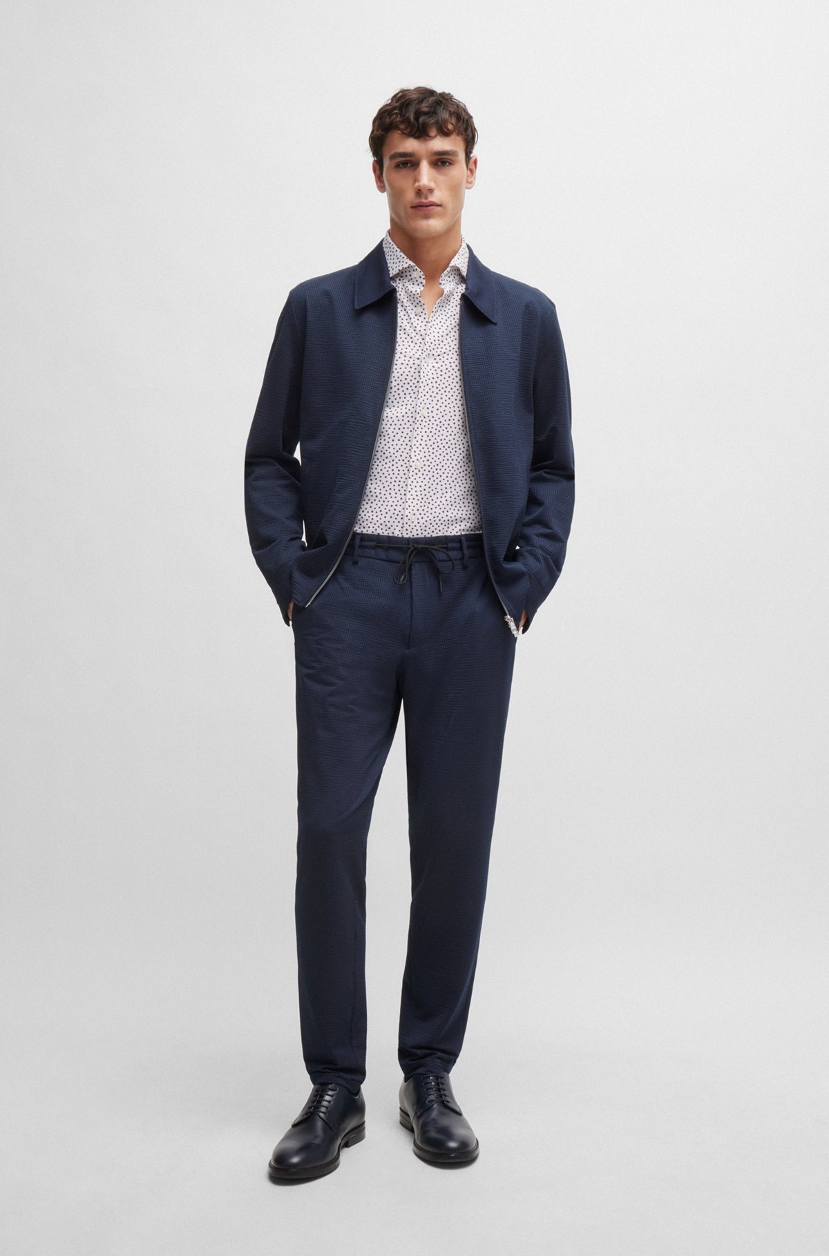 SLIM-FIT SHIRT IN PRINTED PERFORMANCE-STRETCH FABRIC - 4