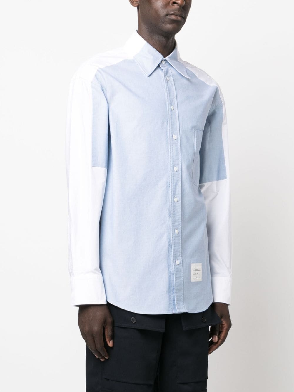 panelled cotton shirt - 3
