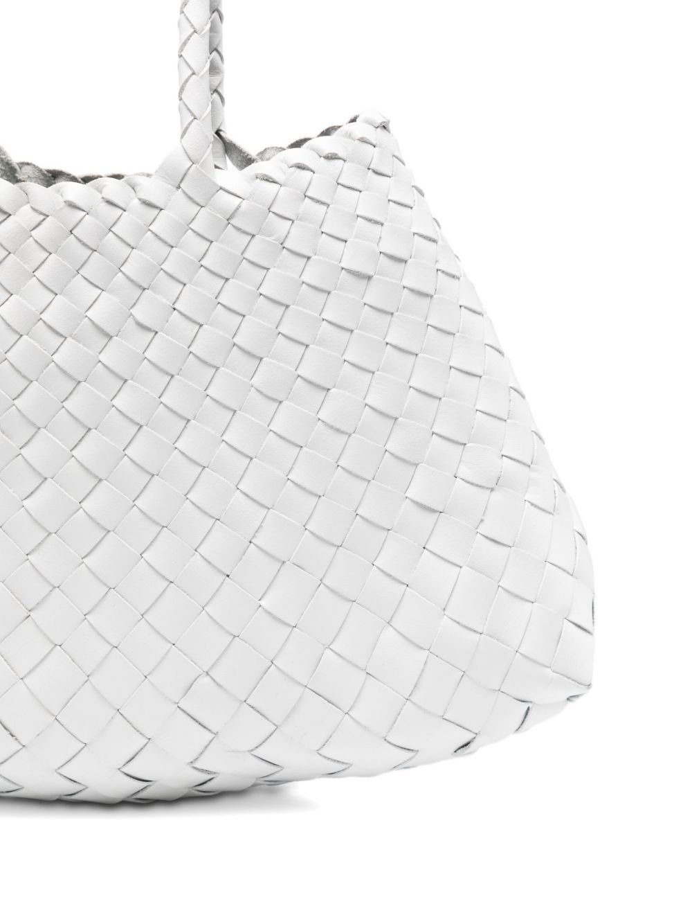 woven leather tote bag - 4