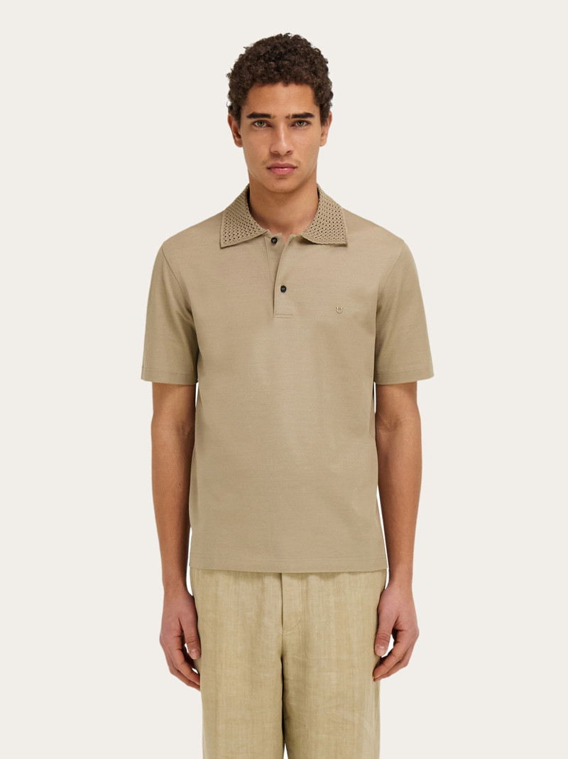 FERRAGAMO Polo shirt with knitted collar outlook