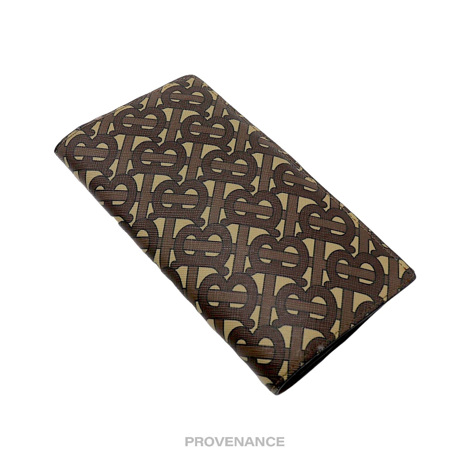Burberry Long Wallet - TB Monogram E-Canvas Bridle Brown - 7