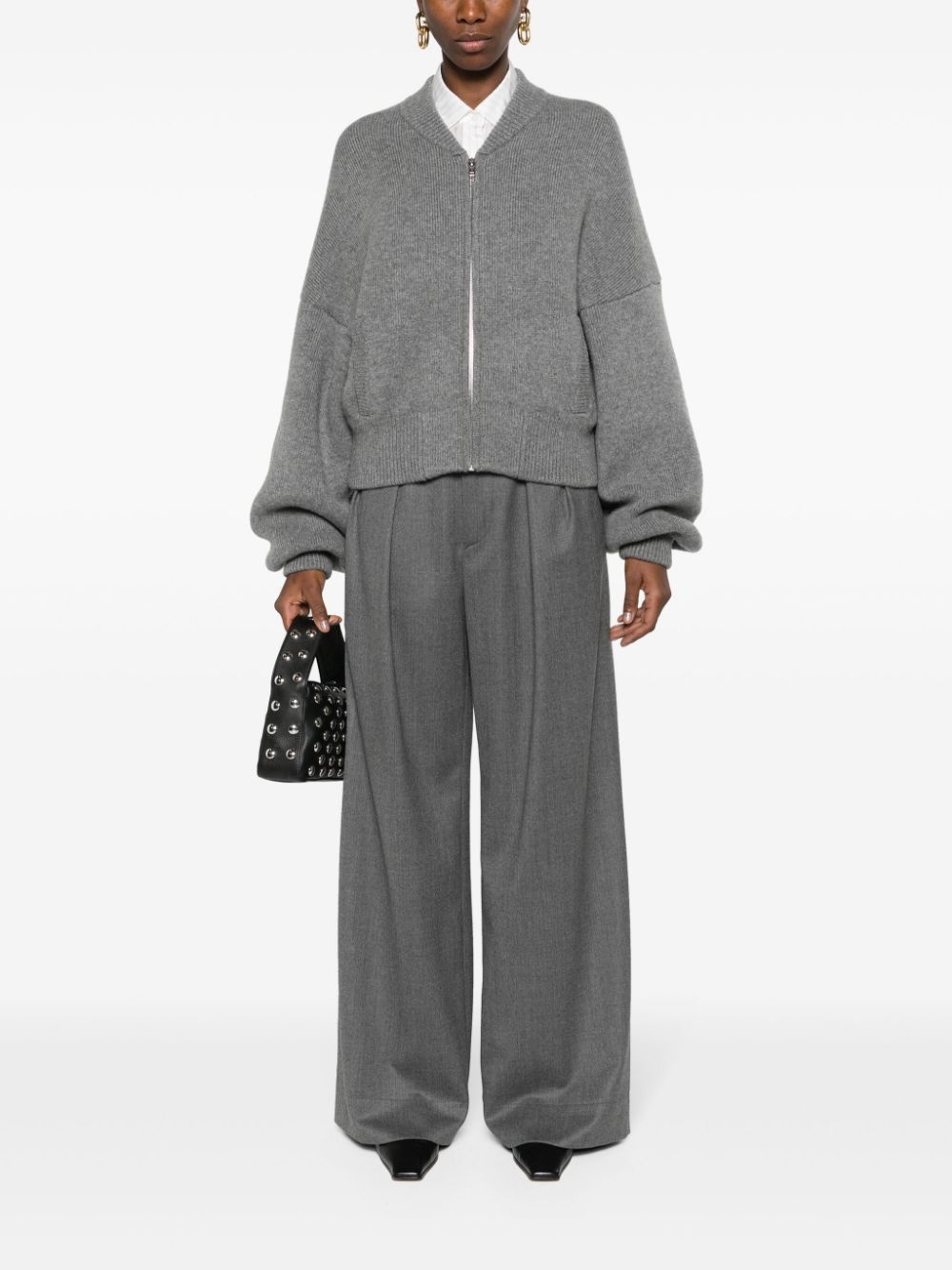 zip-up cashmere blend cardigan - 2