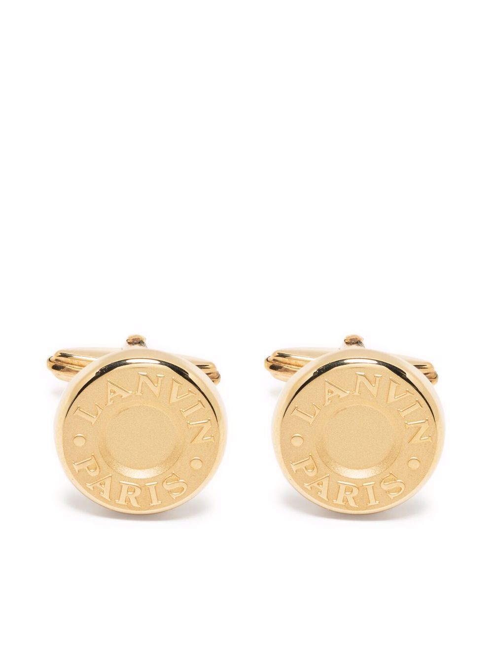 circular gold cufflinks - 1