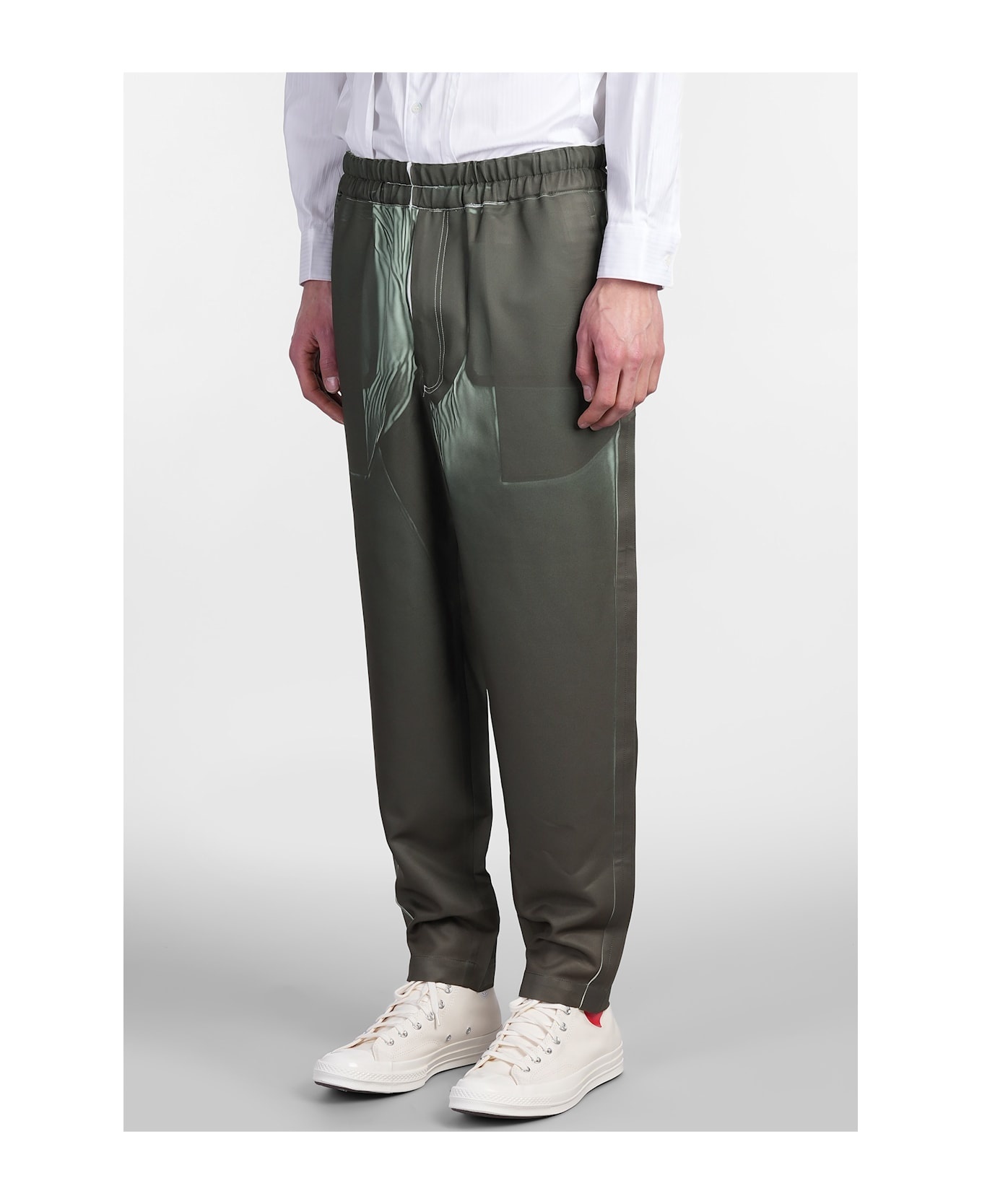 Pants In Green Polyester - 4