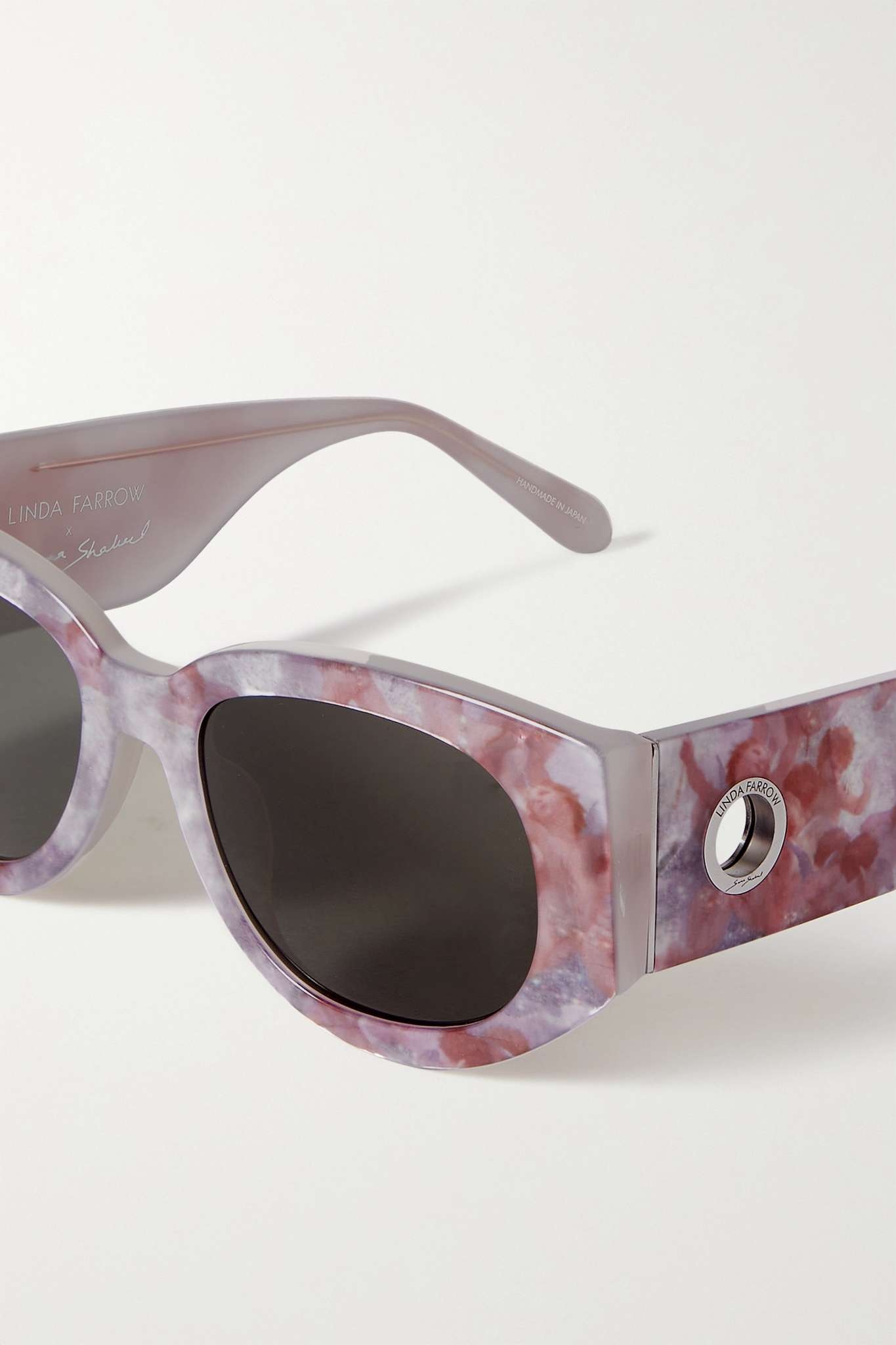 + Sara Shakeel Debbie D-frame marbled acetate sunglasses - 4