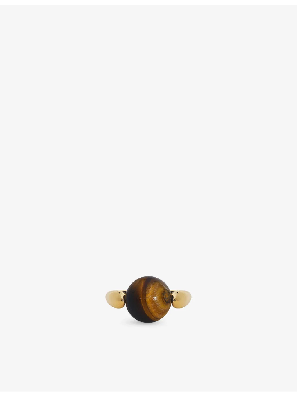 Kate Young Round 18ct Yellow Gold Vermeil And Tiger's Eye Gemstone Ring - 1