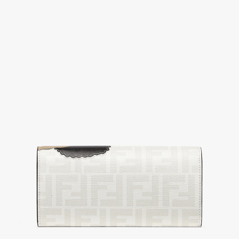 FENDI White FF fabric wallet outlook