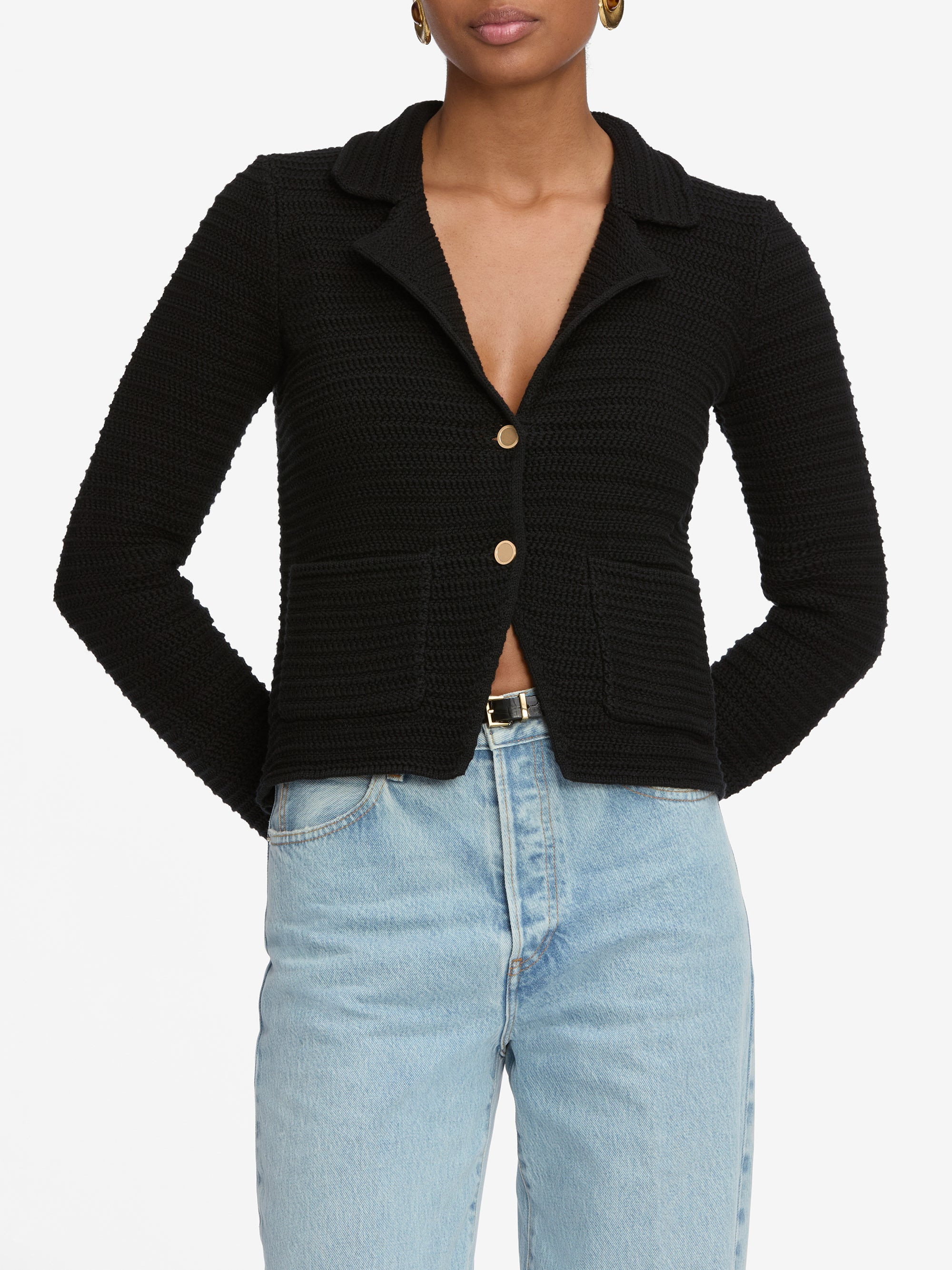 The Crochet Blazer in Black - 3