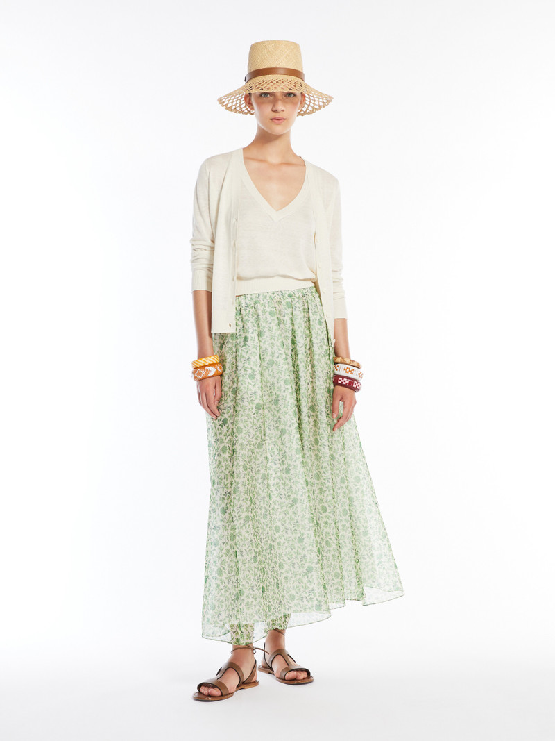 WEEKEND Max Mara MARABU Silk and linen yarn twin set outlook