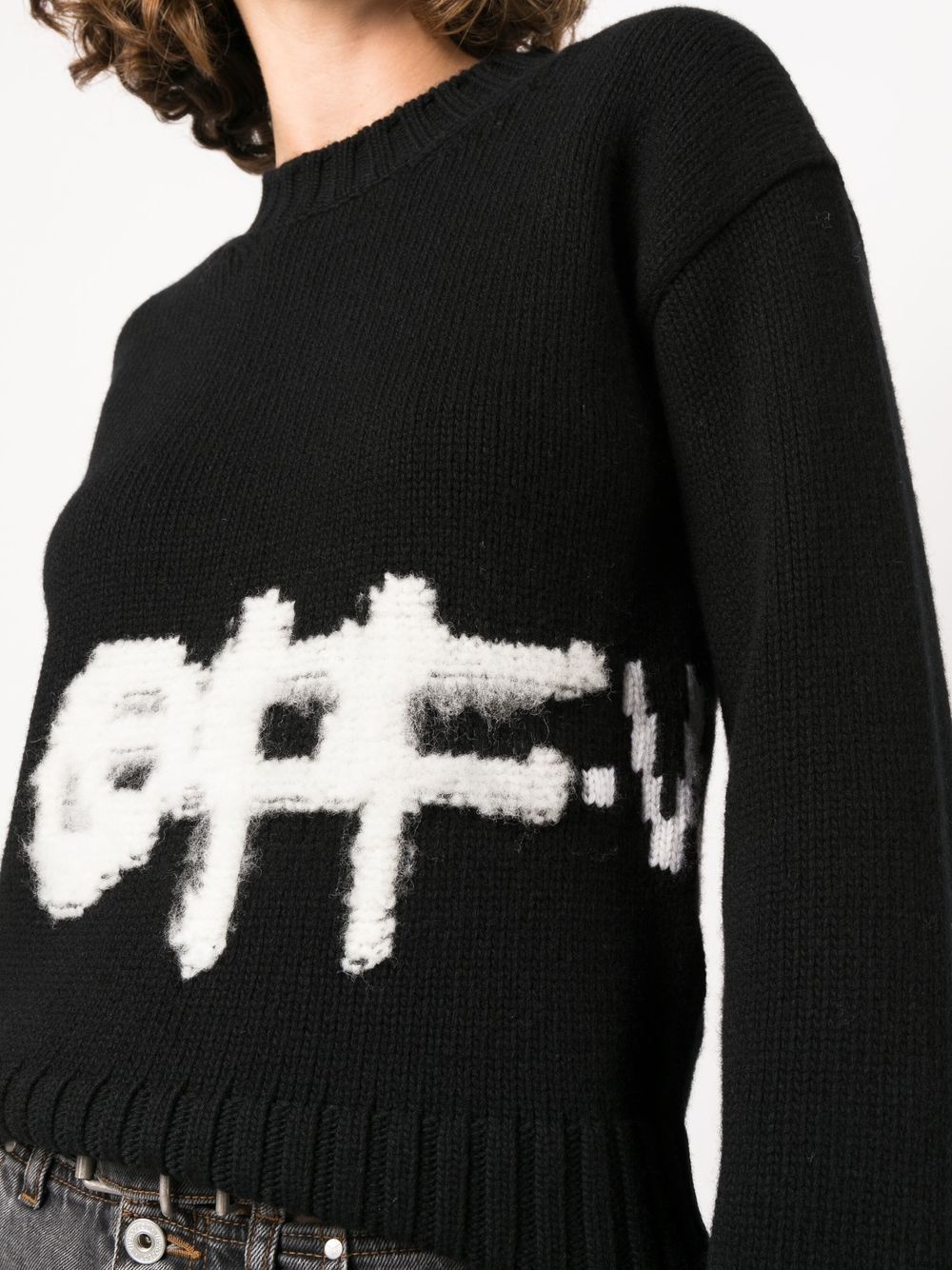 logo-intarsia knit jumper - 5