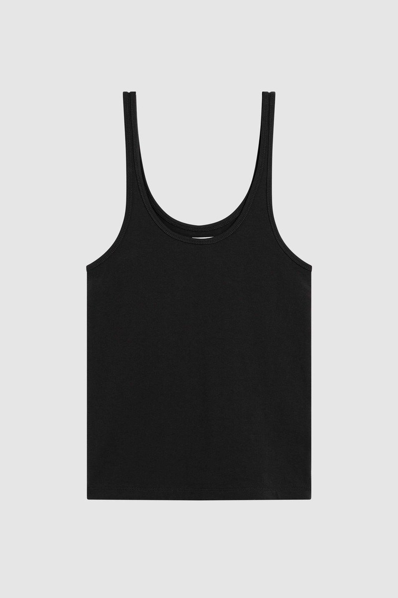 Soft Jersey Slim Scoop Tank - Jet Black 5